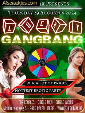 DO 29/08 * LUCKY GANGBANG * !!! 11.30u tot 17.30u