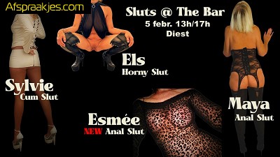 MORGEN 05/02 "Sluts at The Bar" Welkom in de heetste en Geilste bar uit de streek !!