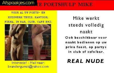 -- NAAKTE POETSHULP en/of NAAKTE MEDEWERKER --