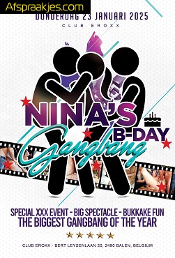     Dond 23 jan / Ninas Birthday GB= drukste en beste gangbang van het jaar !!