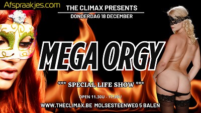 DO 18/12 **MEGA ORGY ** !!! 11.30u tot 17.30u
