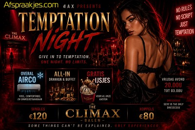 VRIJ 17/07 TEMPTATION NIGHT !! 20.00u