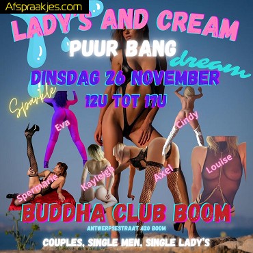 LADY'S AND CREAM Dinsdag 26 November 12-17u met 6 BARE TOPPERS