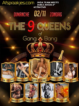 BUNGA BUNGA presenteert THE QUEENS of GANG BANG…zondag 2 november 2BE Club van 15 tot 20.00u