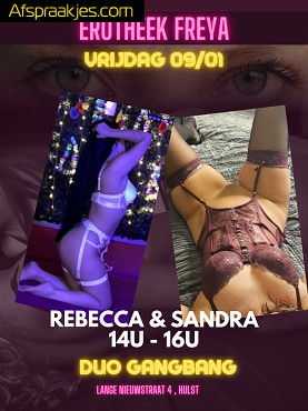 VRIJDAG 09/01 14U-16U DUO GANGBANG met SANDRA en REBECCA