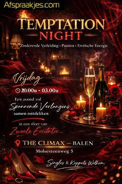 Vrijd 27/03 TEMPTATION NIGHT. 20u/03u