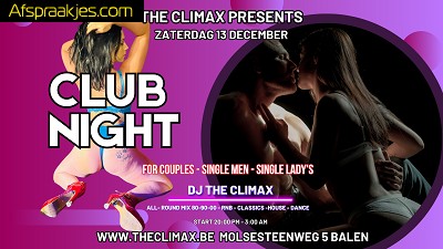 ZAT 13/12 * CLUB NIGHT * 20.00U TOT 03.00U