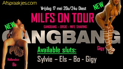 Vrijdag 17 mei   "Sluts Gangbang met 2 Newbies"   van 20-24 uur