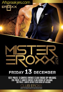       Vrijd 13 Dec/Mister Eroxx 2025 verkiezing = super drukbezochte sexparty vol ambiace!! 