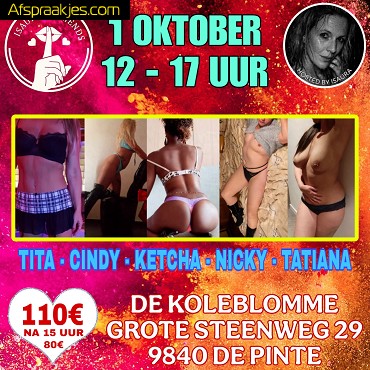 Donderdag 1 oktober / De Pinte / 12 tot 17 uur 
