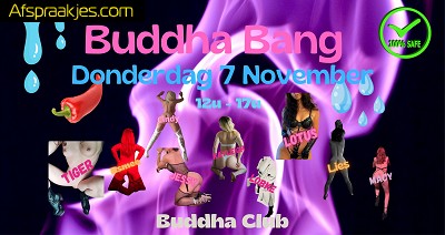 BUDDHA BANG Donderdag 7 November 12u-17u met 9 Buddha Girls