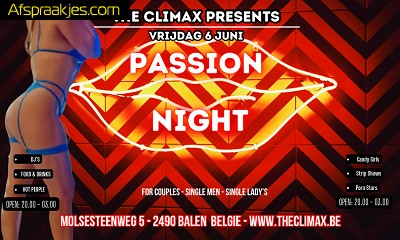 Vrij 06/06 **PASSION NIGHT ** 20.00u tot 03.00u