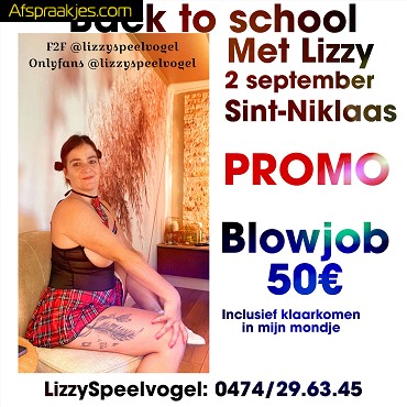 Promo blowjob 2 september te sint-niklaas met Lizzy