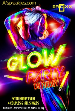  Vrijdag 21 juni/Glow Party on Friday in Eroxx van 20/03 hr + EK voetbal grote schermen 