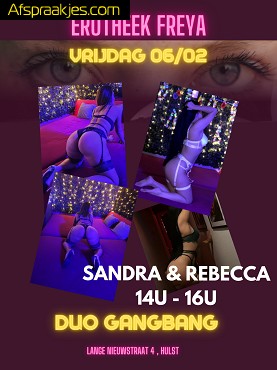 VRIJDAG 06/02 14U-16U GANGBANG met SANDRA en REBECCA