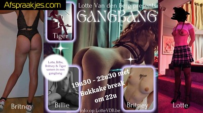 Lotte Van de Berg gangbang + bukkake