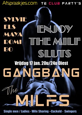 Vrijdag 17/01 "Enjoy The Milfs Sluts" 20-24 uur