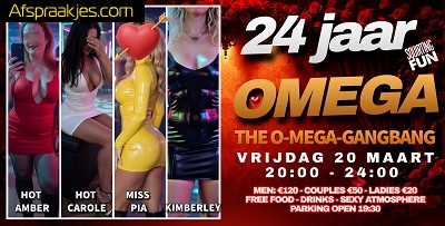 24 JAAR OMEGA CLUB OP VRIJDAG 20 MAART VANAF 20u