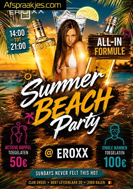 Sunday HOT Summer Beach Party, mannen toegelaten.